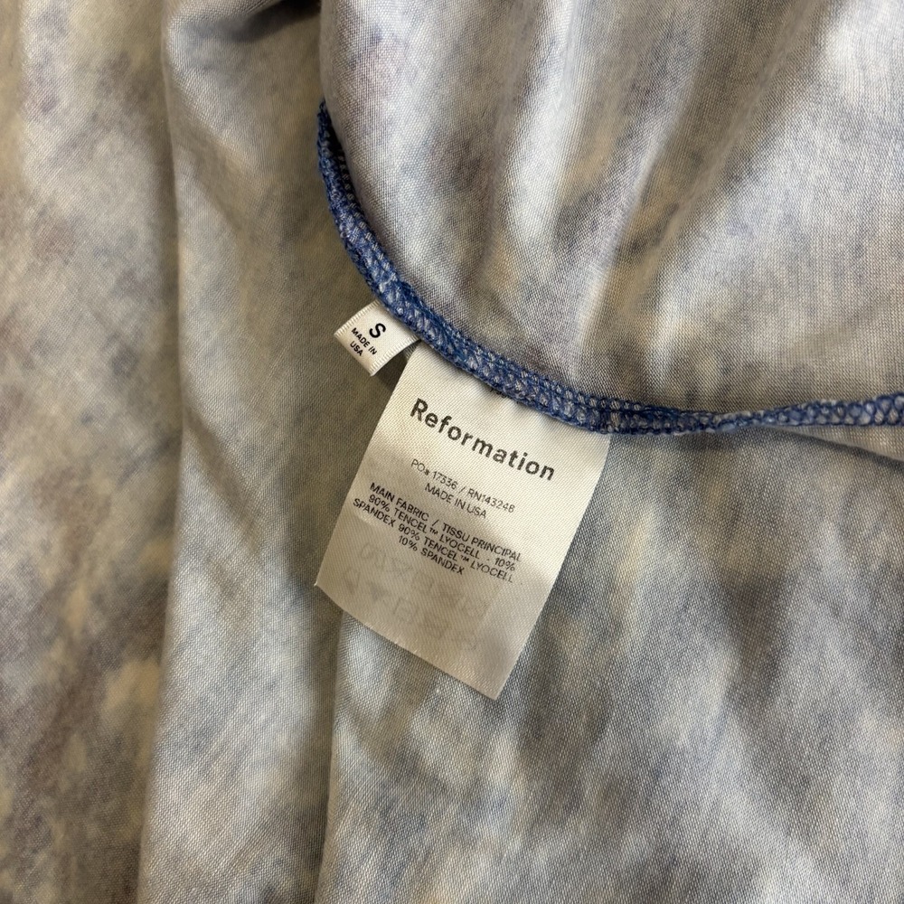 Reformation Kaila Jersey Knit Midi Dress Womens Small Blue Tie Dye Tank Wrap - Picture 7 of 10